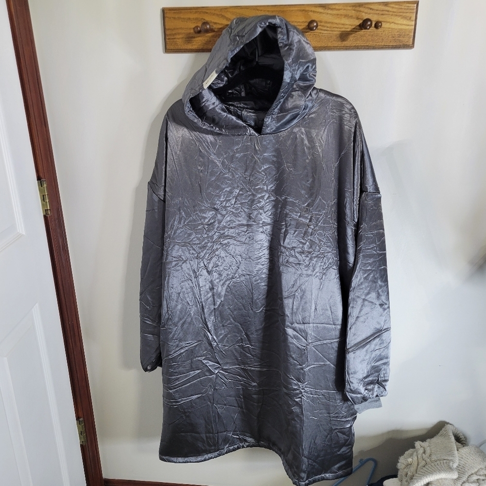 Kitsch Glazey Satin Charcoal Hoodie